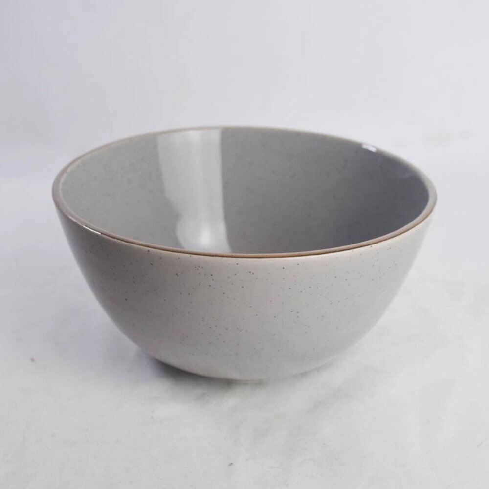 Over and Back Speckled Gray Stoneware 6" Soup Cereal Bowl Brown Trim Replacement